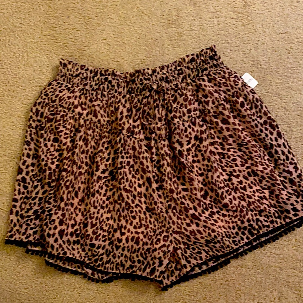 Pink L Love Medium leopard print shorts